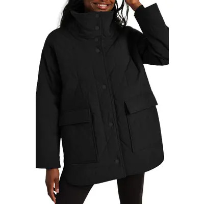 Rhone Monterey Water Repellent Quilted Jacket in Pure Black at Nordstrom, Size Small | Nordstrom