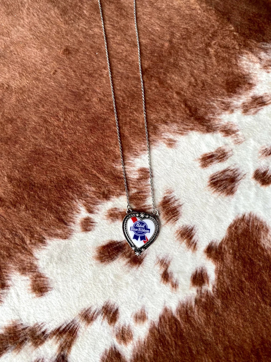 Western Pabst Necklace or Earrings-heart Shape - Etsy | Etsy (US)