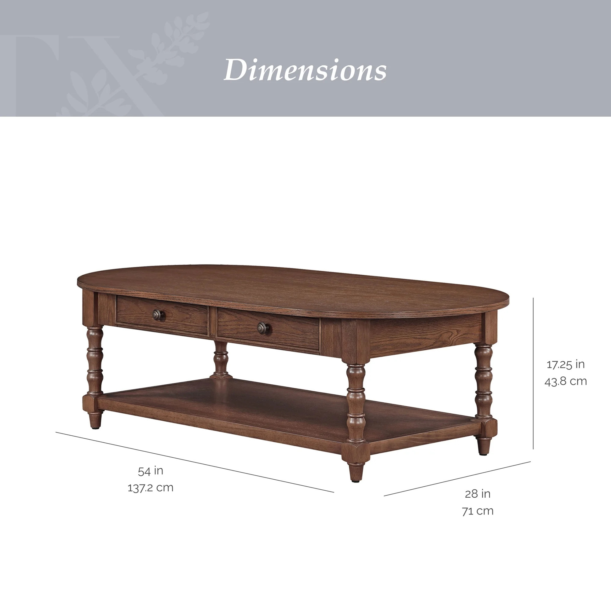 My Texas House Oval Coffee Table, Warm Brown | Walmart (US)