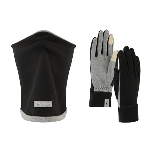 Spyder Womens Two Piece Set - Reversible Neck Gaitor and Gloves, Pewter Heather, One Size | Amazon (US)