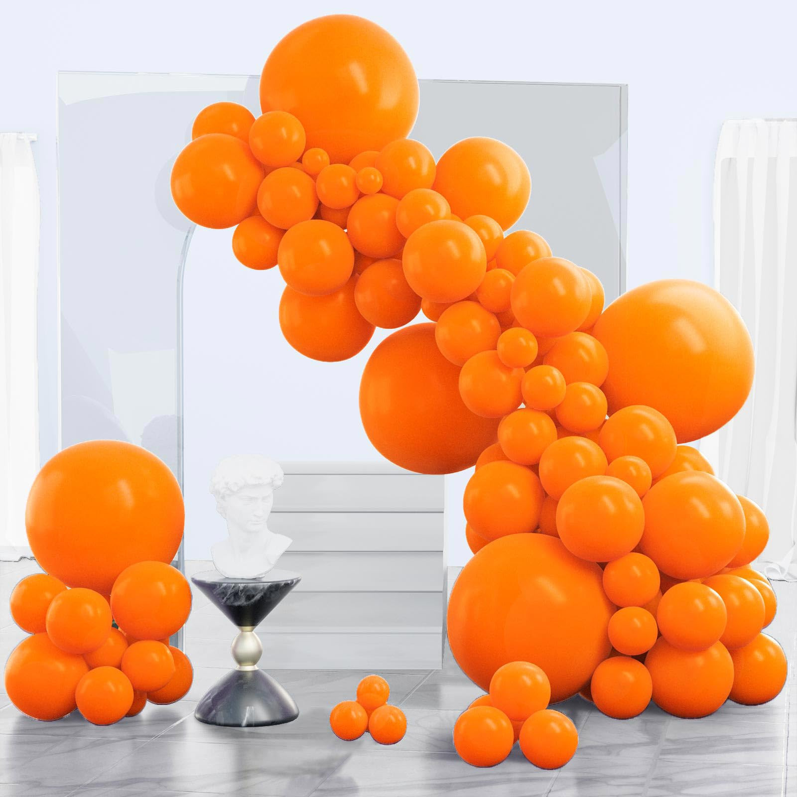 PartyWoo Tangerine Orange Balloons, 140 pcs Dark Orange Balloons Different Sizes Pack of 18 Inch ... | Amazon (US)