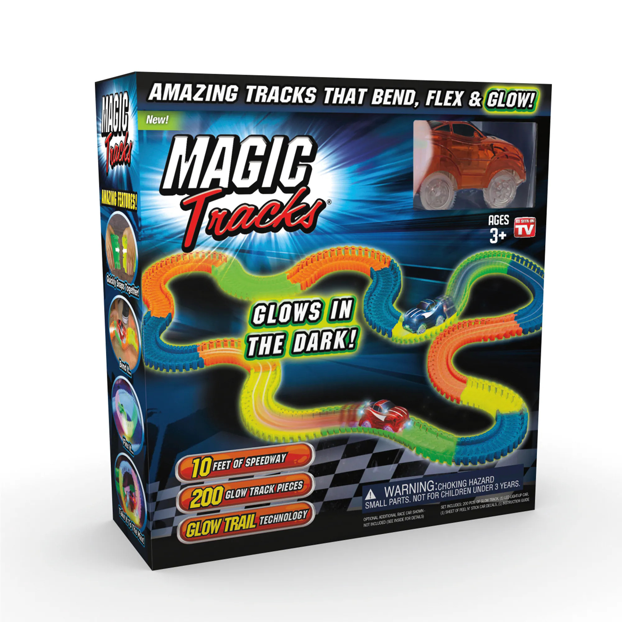 Magic Tracks Glow in the Dark Flexible Track Race Car Set | MTO | Lowe's