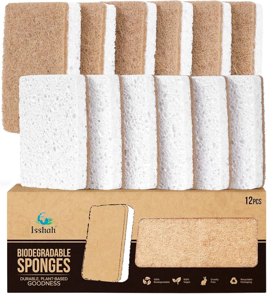 Plant-Based Kitchen Sponges - FSC Certified and PETA Approved, Natural, Eco-Friendly, Biodegradab... | Amazon (US)