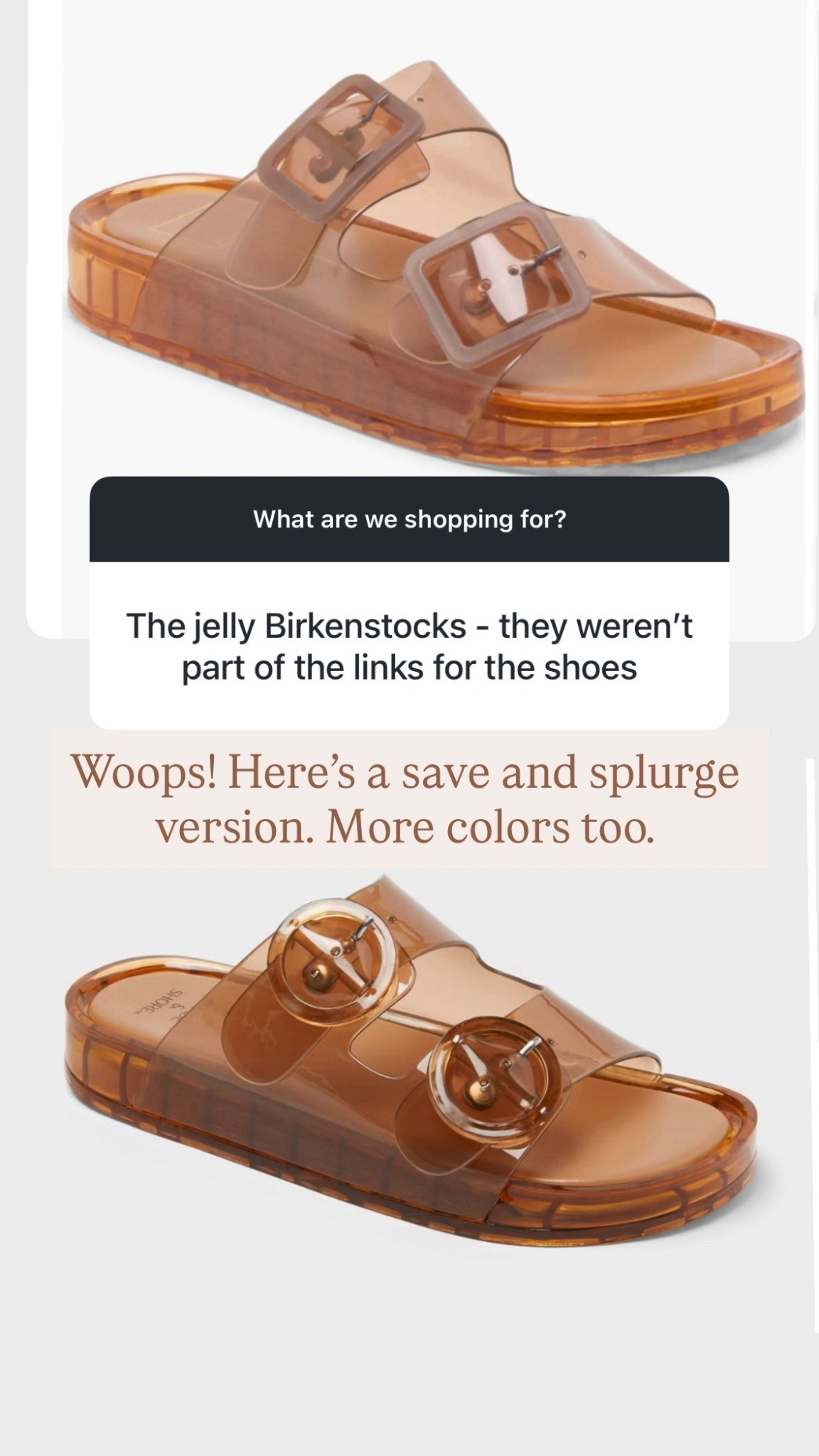 Save and splurge jelly Birkenstocks 