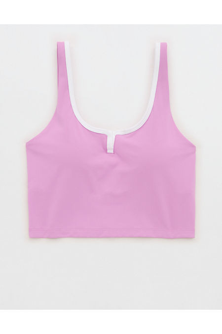 OFFLINE By Aerie Real Me Tipped Low Key Longline Sports Bra Women's Purple Space XXS | Aerie
