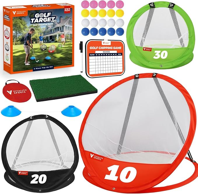 Vitality Sports Golf Chipping Net, 3PCS Pop-Up Golf Practice Net for Backyard, Indoor Outdoor Chi... | Amazon (US)
