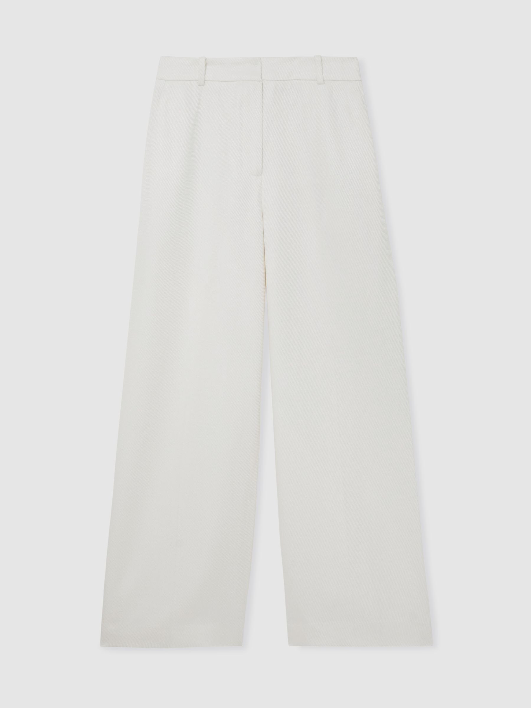 Reiss Linen-Blend Wide-Leg Trousers in White | REISS | Reiss US