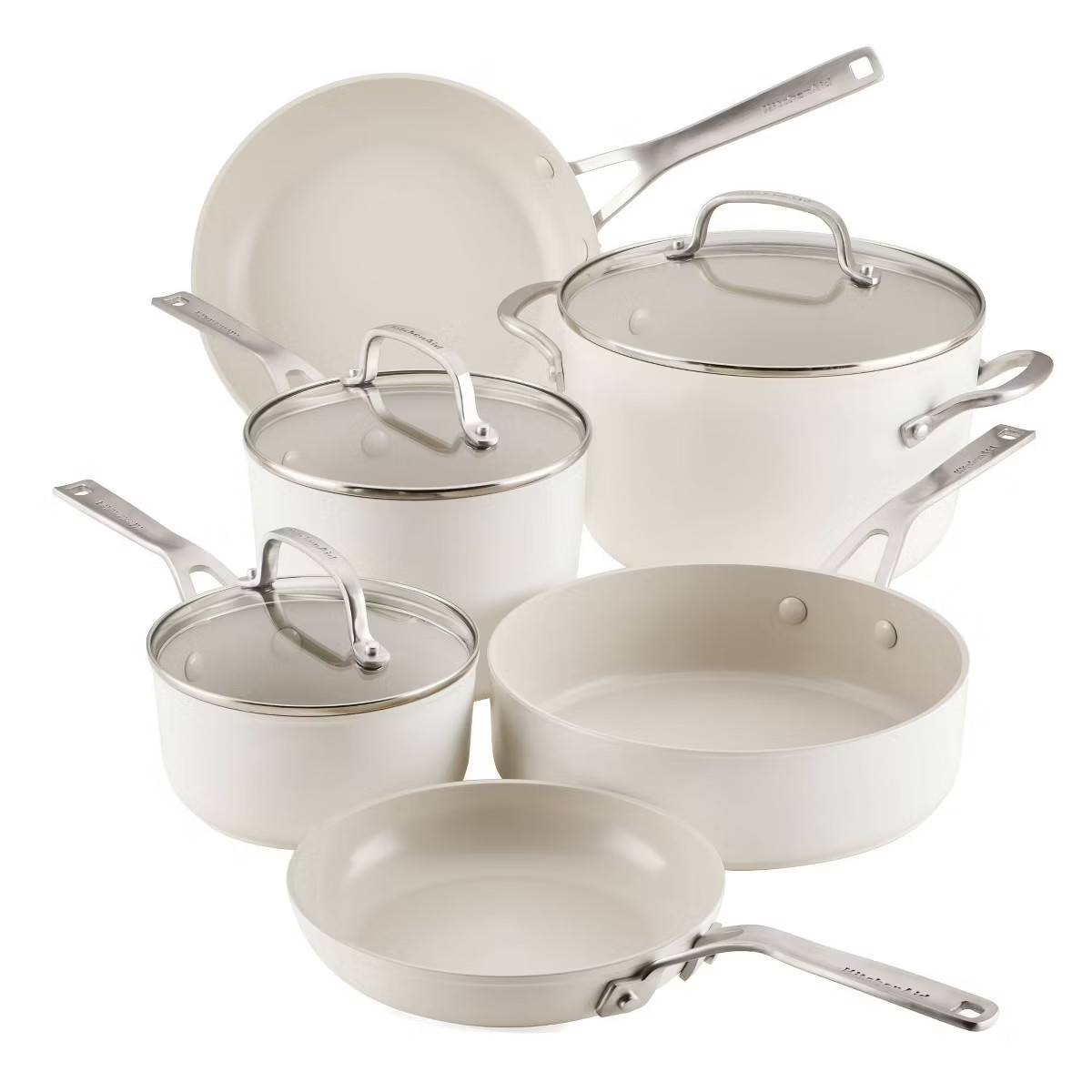 KitchenAid 9pc Ceramic Forged Aluminum Nonstick Cookware Set | Target