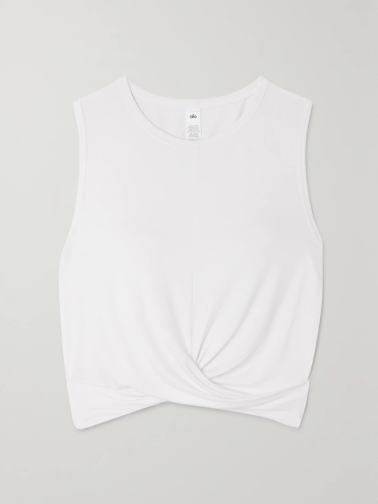 Alo Yoga - Cover Cropped Wrap-effect Stretch-jersey Top - White | NET-A-PORTER (UK & EU)