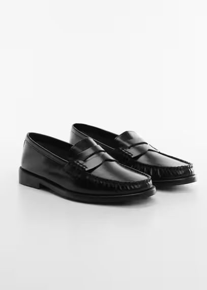 Leather penny loafers | MANGO (UK)