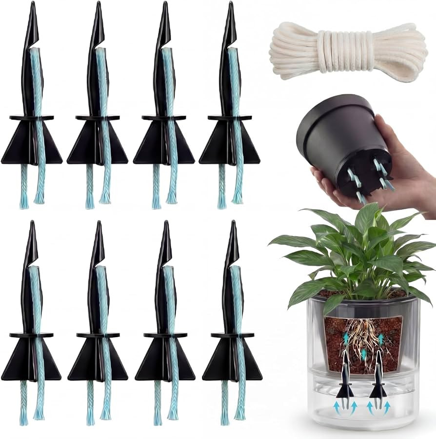 8 Pack Self Watering Spikes for Indoor Outdoor Plants, Automatic Plant Watering Stakes with 32.8f... | Amazon (US)