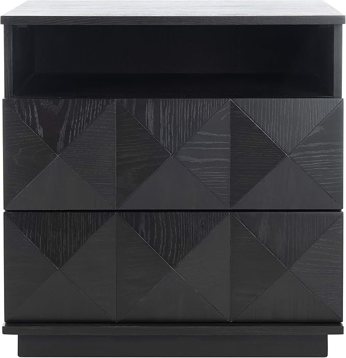 Safavieh Couture Home Patty Modern Black 2-drawer Nightstand | Amazon (US)