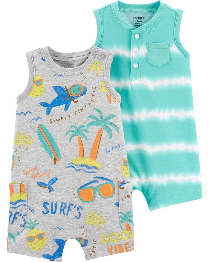 2-Pack Jersey Rompers | Carter's