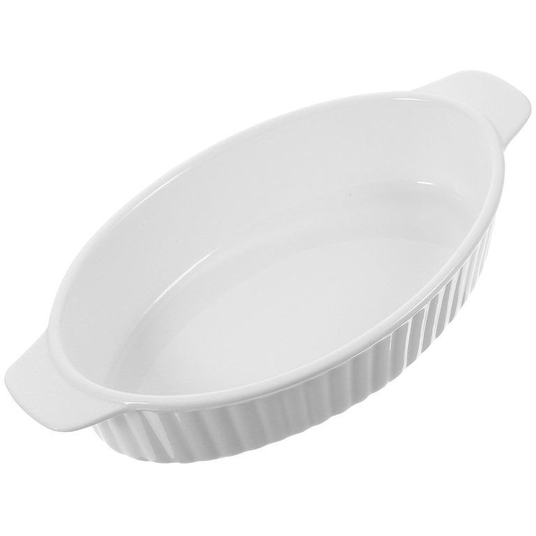 Baking Ceramic Dish Pan Plate Bowls Soup Gratin Porcelain Food Tray Bowl Casserole Kitchen Oval B... | Walmart (US)