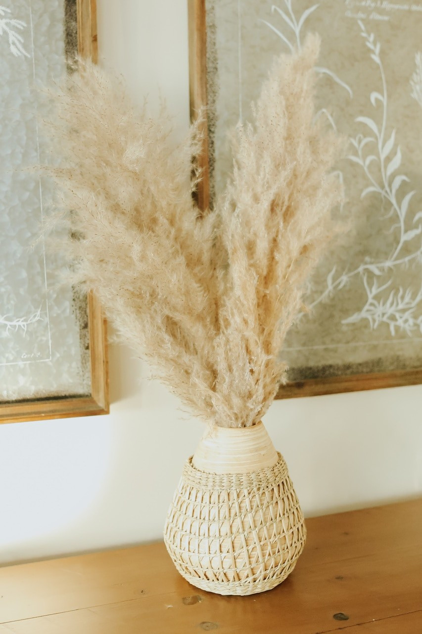 6" Seagrass Weave Bamboo Vase | Magnolia Boutique