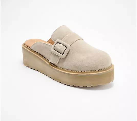 Seychelles Suede Buckle Mules- Come Together - QVC.com | QVC