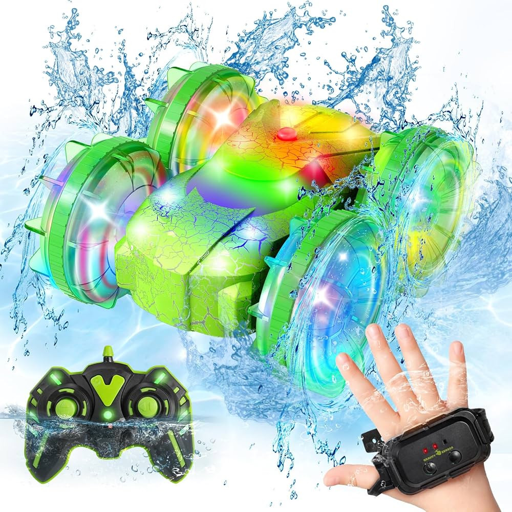 Amphibious RC Car with Lights for Kids 6-12 Year Old,2.4 GHz Remote Control Boat RC Monster Truck... | Amazon (US)