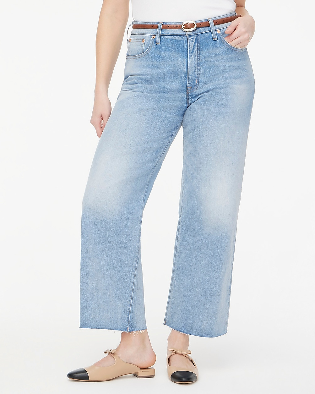 Petite curvy wide-leg cropped jean in all-day stretch | J.Crew Factory