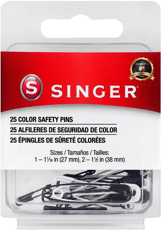Singer Asst Black and White Professional Style Safety Pins, Multisize, 25-Count | Amazon (US)