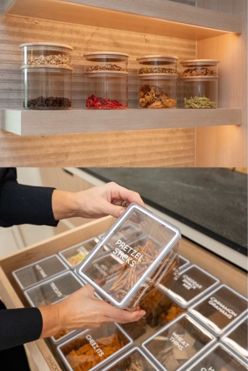 Two of our favorite go-to canisters for kitchen and pantry!
We love the squared off Home Edit for stackable nesting and viewing through the top, especially inside of a drawer.
The round Williams Sonoma ones offer tightly sealed storage as well but are more display-worthy on open shelving or a counter! 


Pantry canisters, organized pantry, pantry goals 

#LTKStyleTip #LTKHome #LTKFindsUnder100