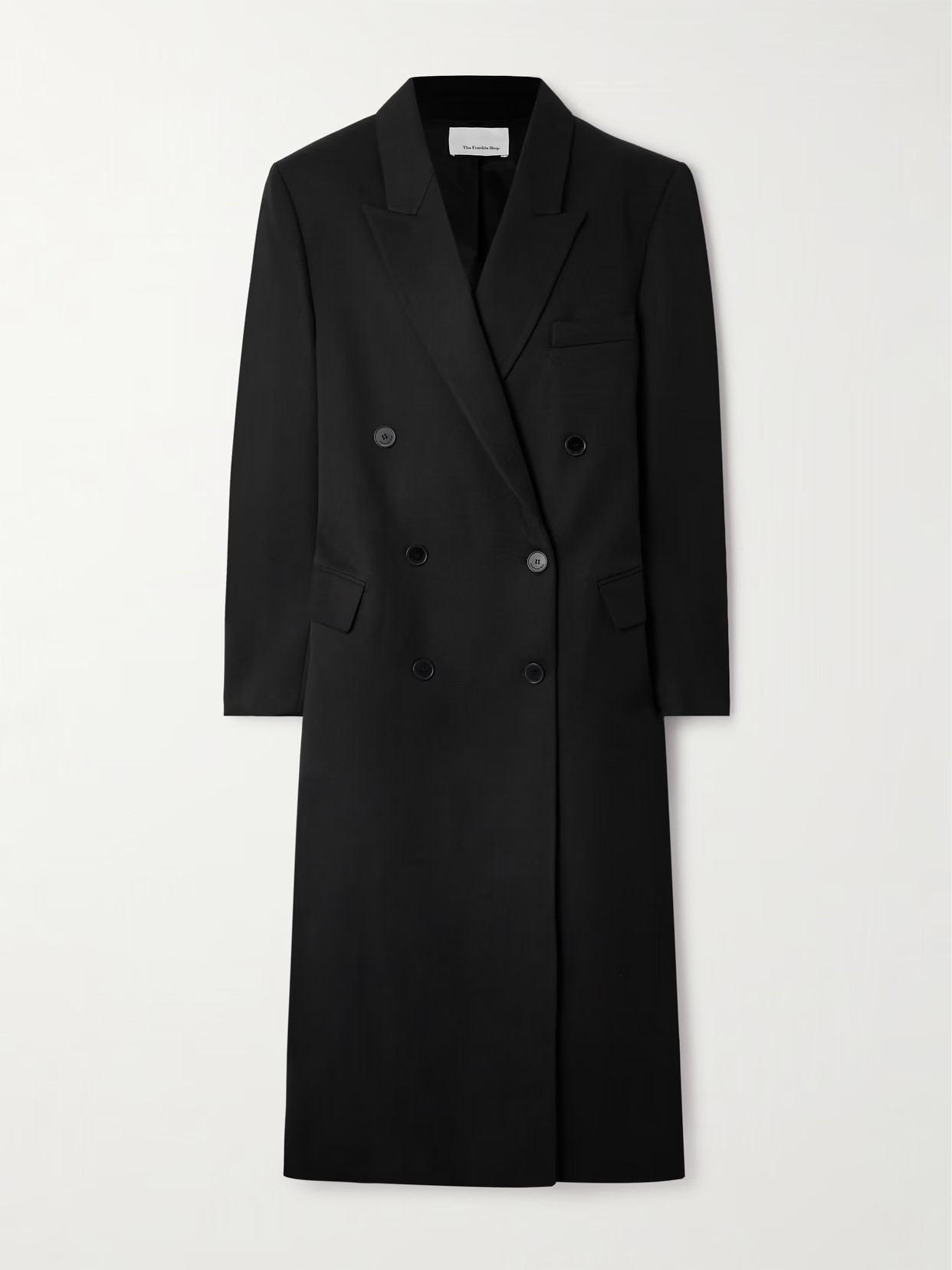 The Frankie Shop - Jane Oversized Double-breasted Twill Coat - Black | NET-A-PORTER (US)