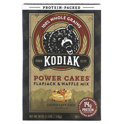 Kodiak Cakes, Power Cakes®, Flapjack & Waffle Mix, Chocolate Chip, 18 oz (510 g) | iHerb