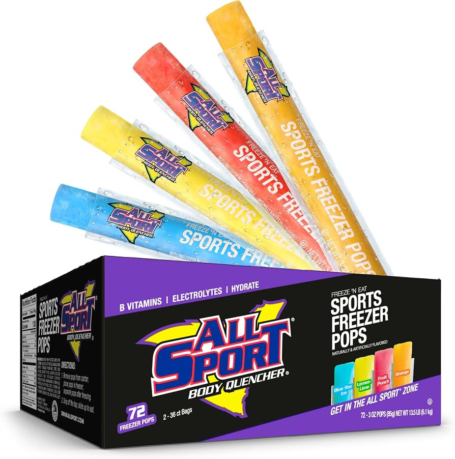 All Sport Electrolyte Freezer Pops, Variety Pack, 72 Count | Amazon (US)