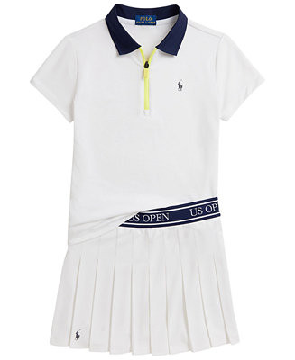 Girls' 7-16 US Open Short-Sleeve Polo Shirt and Pleated Skirt, 2-Piece Set | Macy's