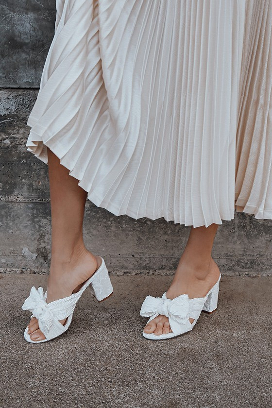 Dorothea Ivory Knotted High Heel Sandals | Lulus