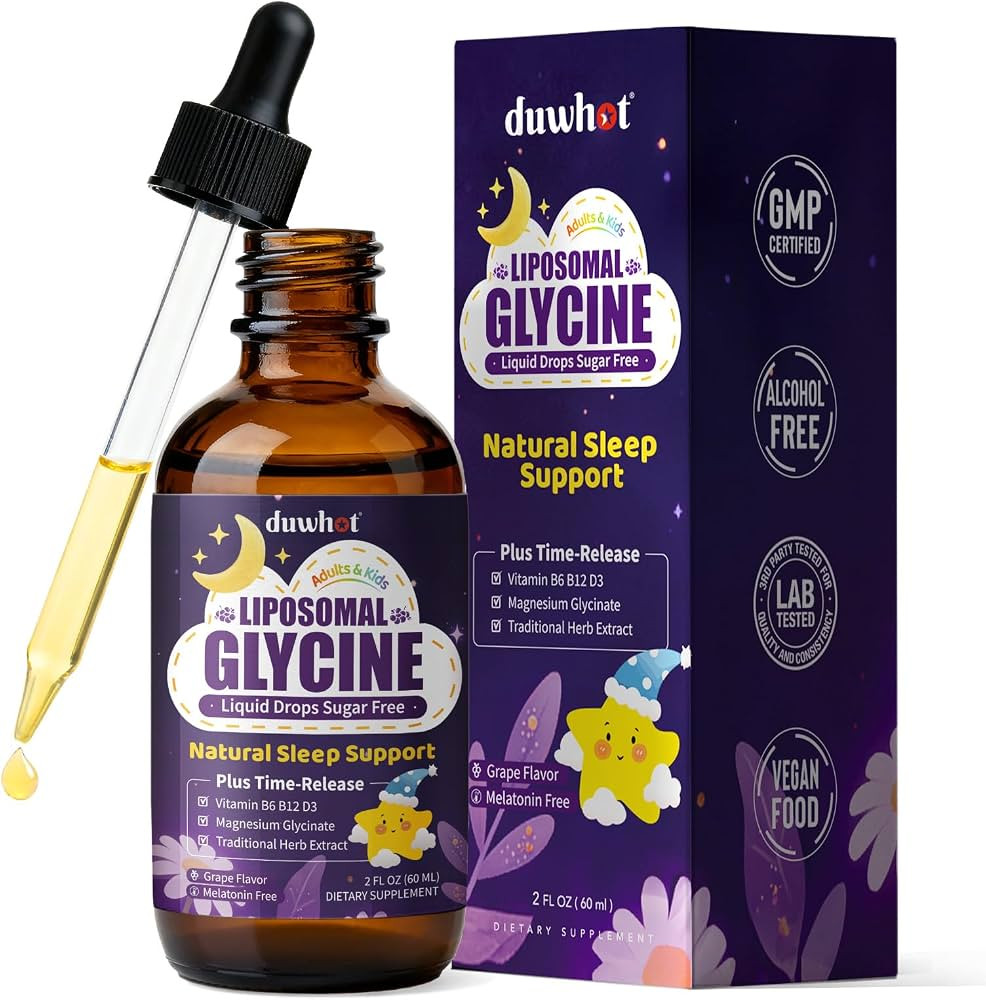 duwhot Liposomal Glycine Supplements,1.5g/3g Glycine for Sleep Liquid Drops | Amazon (US)
