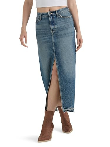 Wrangler Modern Women's Denim Maxi Skirt, Raven, 2 | Amazon (US)