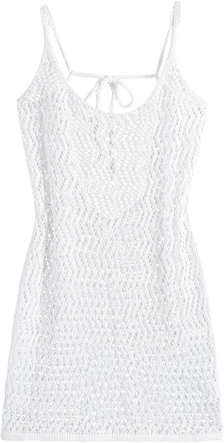 ZAFUL Women's Crochet Cover ups for Swimwear Sexy Knitted Beach Sarong Hollow Out Swimsuit Cover ... | Amazon (US)