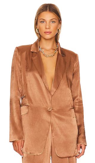 Felicity Single Breasted Blazer in Almond | Revolve Clothing (Global)