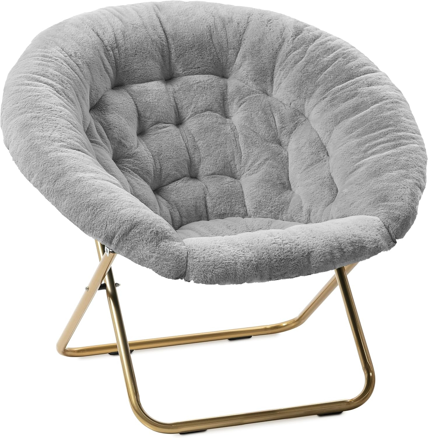 Milliard Saucer Chair for Adults, Teens & Kids, Light Grey, Faux Fur XL Circle Chair for Bedroom,... | Amazon (US)