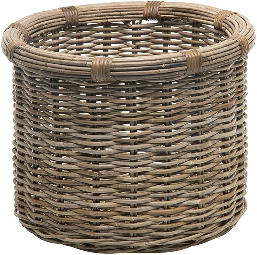 KOUBOO Rattan Kobo Round Log & Storage Basket, Gray-Brown | Amazon (US)