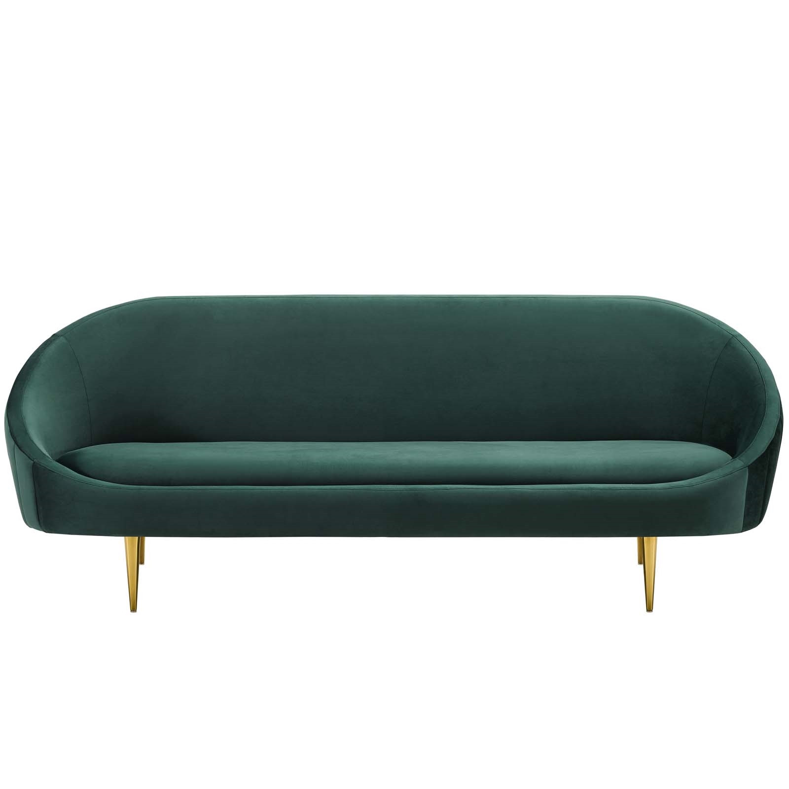 Vertical Curve Back Performance Velvet Sofa, Green | Walmart (US)