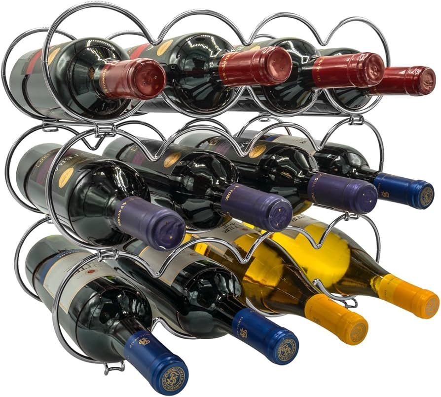 Sorbus® 3-Tier Stackable Wine Rack - Round Classic Style Wine Racks for Bottles - Perfect for Ba... | Amazon (US)