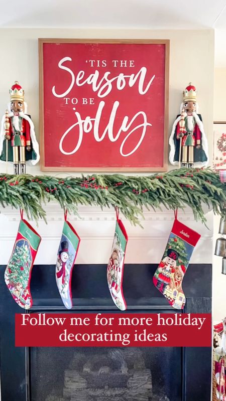 I style my Christmas mantle with this beautiful Norfolk pine garland that is just stunning in person and so realistic! Paired it with my favorite Christmas sign and nutcrackers along with my favorite embroidered personalized Christmas stockings for everyone in our family 🎄♥️

#christmasmantle #christmasstockings #garland #norfolkpine #nutcrackers #tiktok #reel #christmasdecor #holidaydecor 

#LTKSeasonal #LTKhome #LTKHoliday
