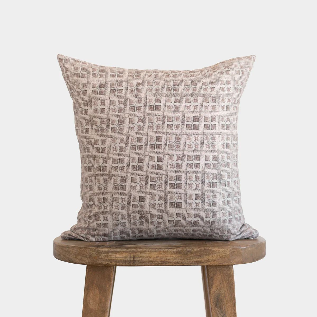Fleur Grid in Brown - Pillow Cover Single - 18'' | Woven Nook