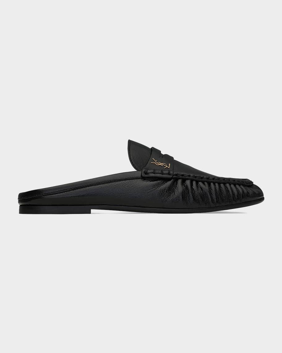 Saint Laurent Le Loafer Leather Penny Loafer Mules | Neiman Marcus