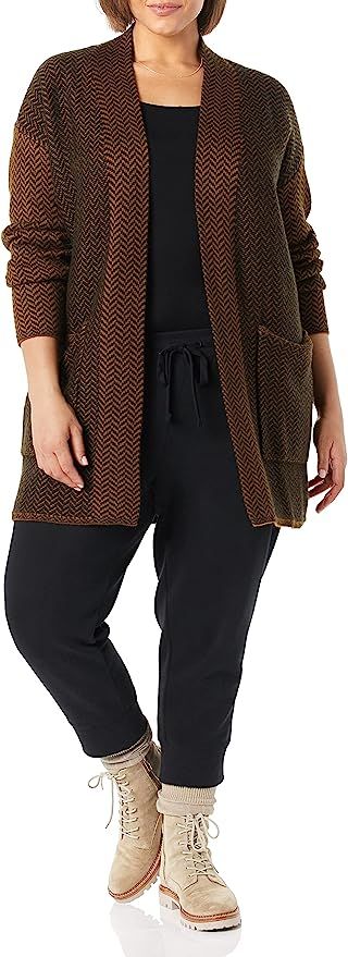 Daily Ritual Women's Ultrasoft Jacquard Relaxed-Fit Long-Sleeve Cardigan Sweater | Amazon (US)