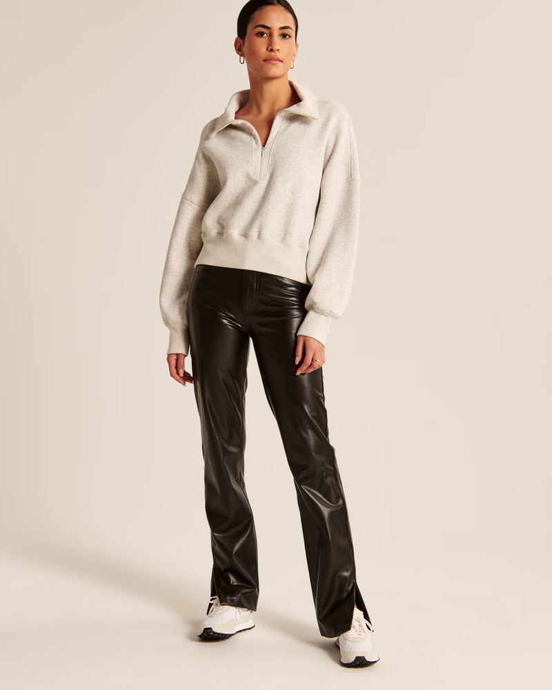 Women's Sunday Drama Collar Half-Zip Sweatshirt | Women's New Arrivals | Abercrombie.com | Abercrombie & Fitch (US)