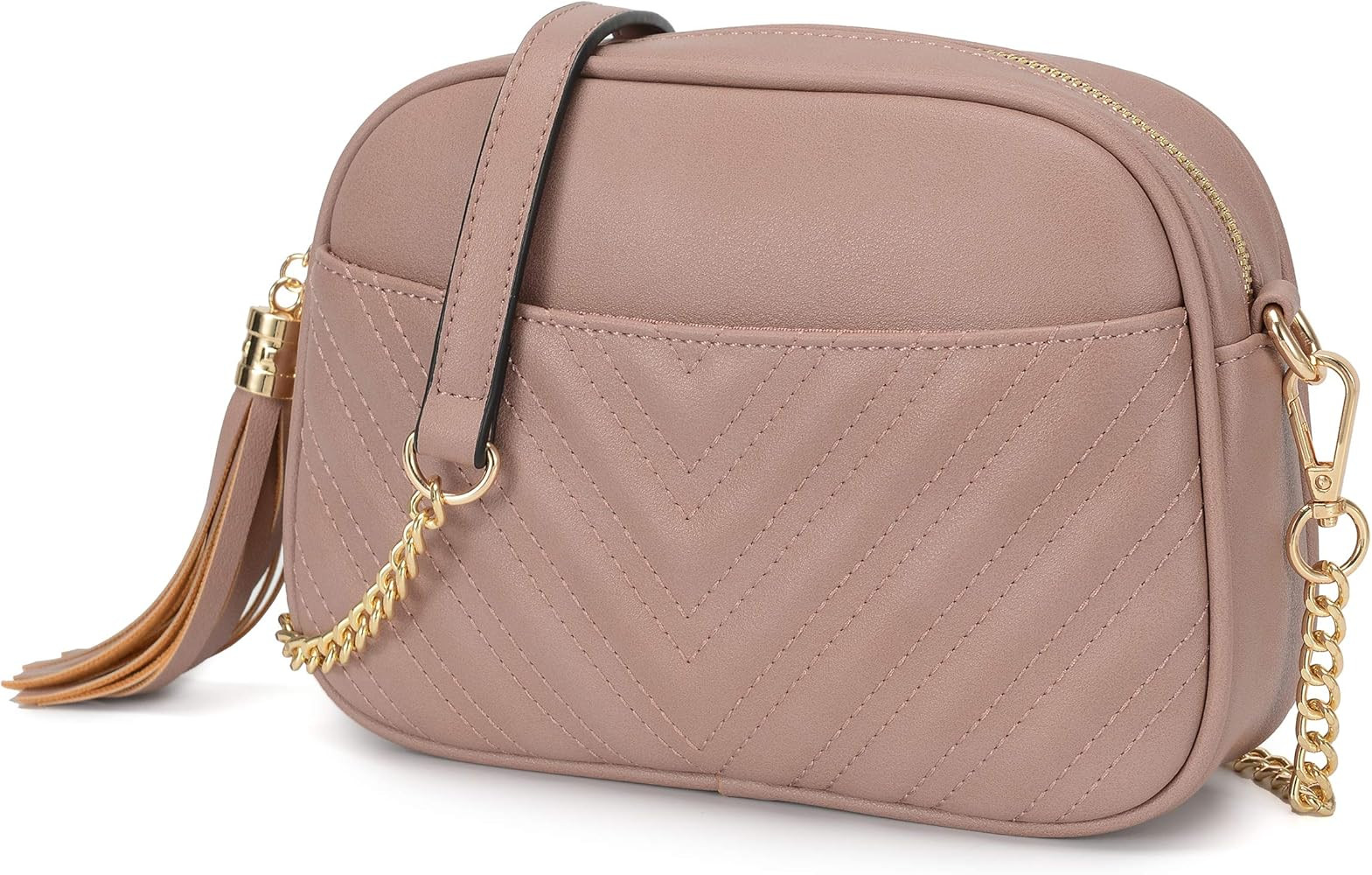 Quilted Crossbody Bag, Trendy Design Shoulder Purse | Amazon (US)