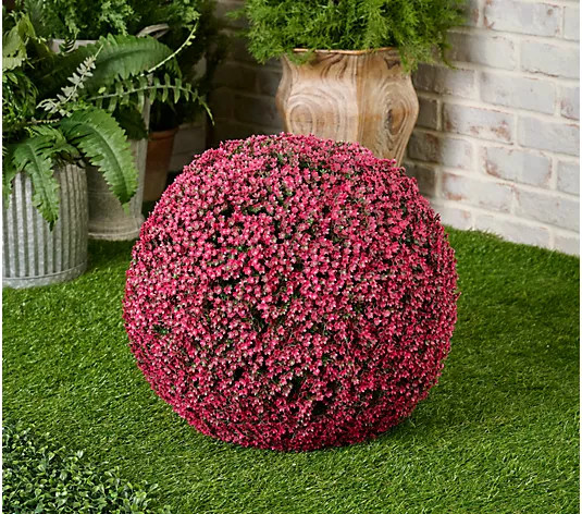 Wicker Park Oversized Indoor/Outdoor Faux Floral Sphere | QVC