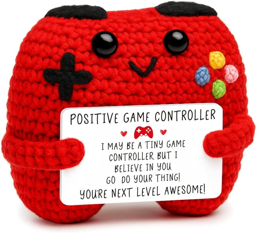 Busy Gaming Life Positive Crochet Controller Gifts for Son Daughter Easter Birthday, Gamer Gift f... | Amazon (US)