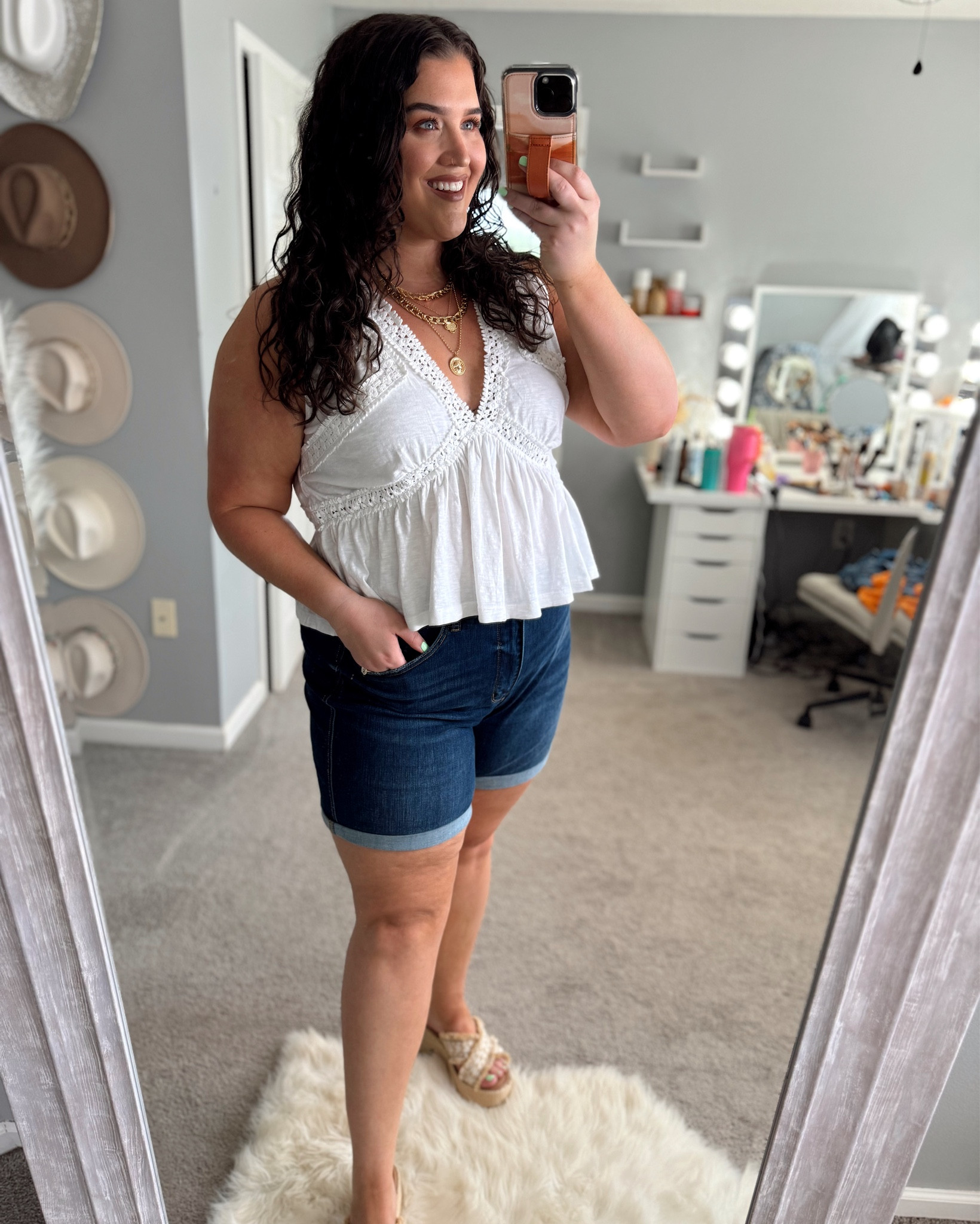 New favorite Summer blouse 🤍🐚 From Aerie and on sale! Comes in more colors. Wearing a size XL 
Shorts are a 2X

#LTKSaleAlert #LTKStyleTip #LTKMidsize