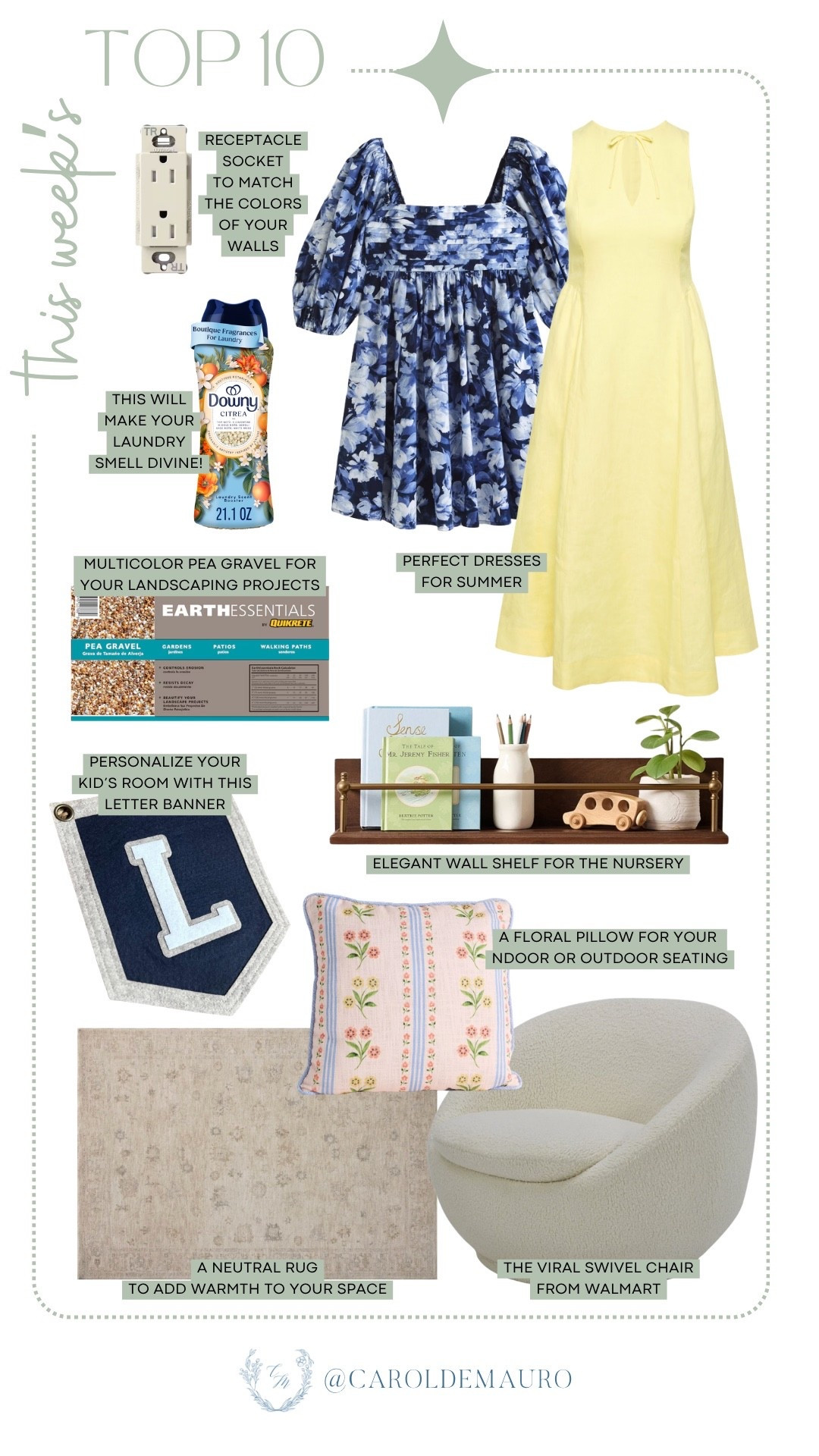 You guys have been BUSY shopping — this week's top 10 is such a fun mix of home, fashion, nursery, and outdoor finds! Everything is linked and your cart is about to be full.

trending, bestsellers, favorites, weekly picks, summer dresses, cozy furniture, nursery decor