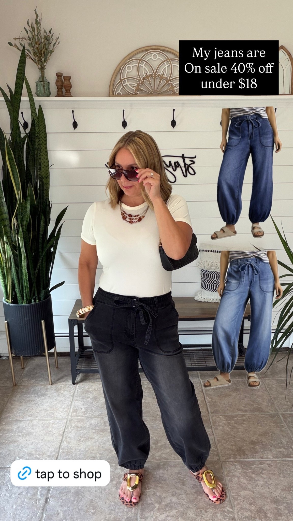 My jeans are 
On sale 40% off
under $18
Summer outfits

#LTKOver40 #LTKSaleAlert #LTKPetite