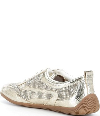 Gianni Bini Cade Crinkle Metallic and Rhinestone Retro Sneakers | Dillard's | Dillard's