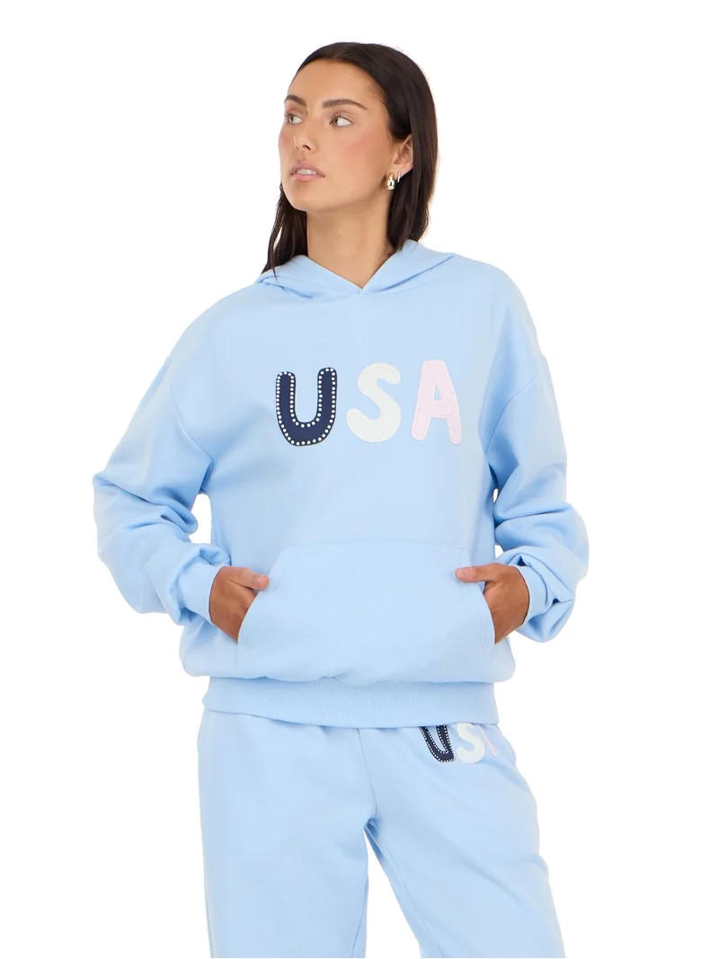 Forever 21 Women's and Women's Plus Americana Oversized Hoodie, Sizes XXS-4X | Walmart (US)